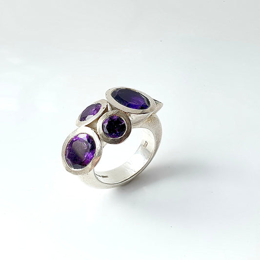 Amethyst Sterling Silver My Octopus Ring