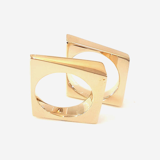 Angular Bronze Ring Set