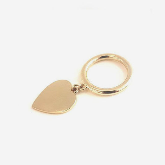 Heart Charm Bronze Ring 3mm