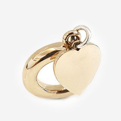 Heart Charm Bronze Ring 5mm