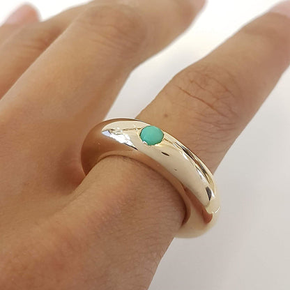 Chrysoprase Bronze Ring 6mm