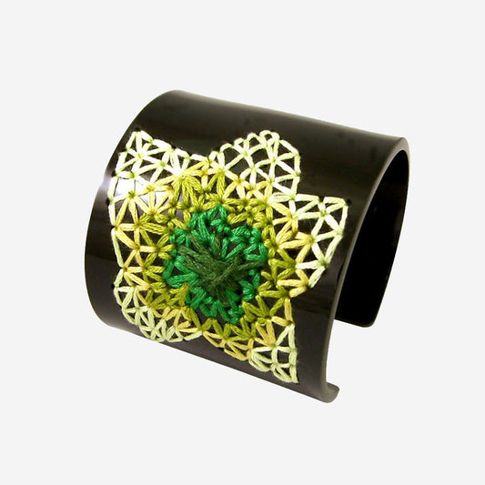 Hand Embroidered Flower Cuff