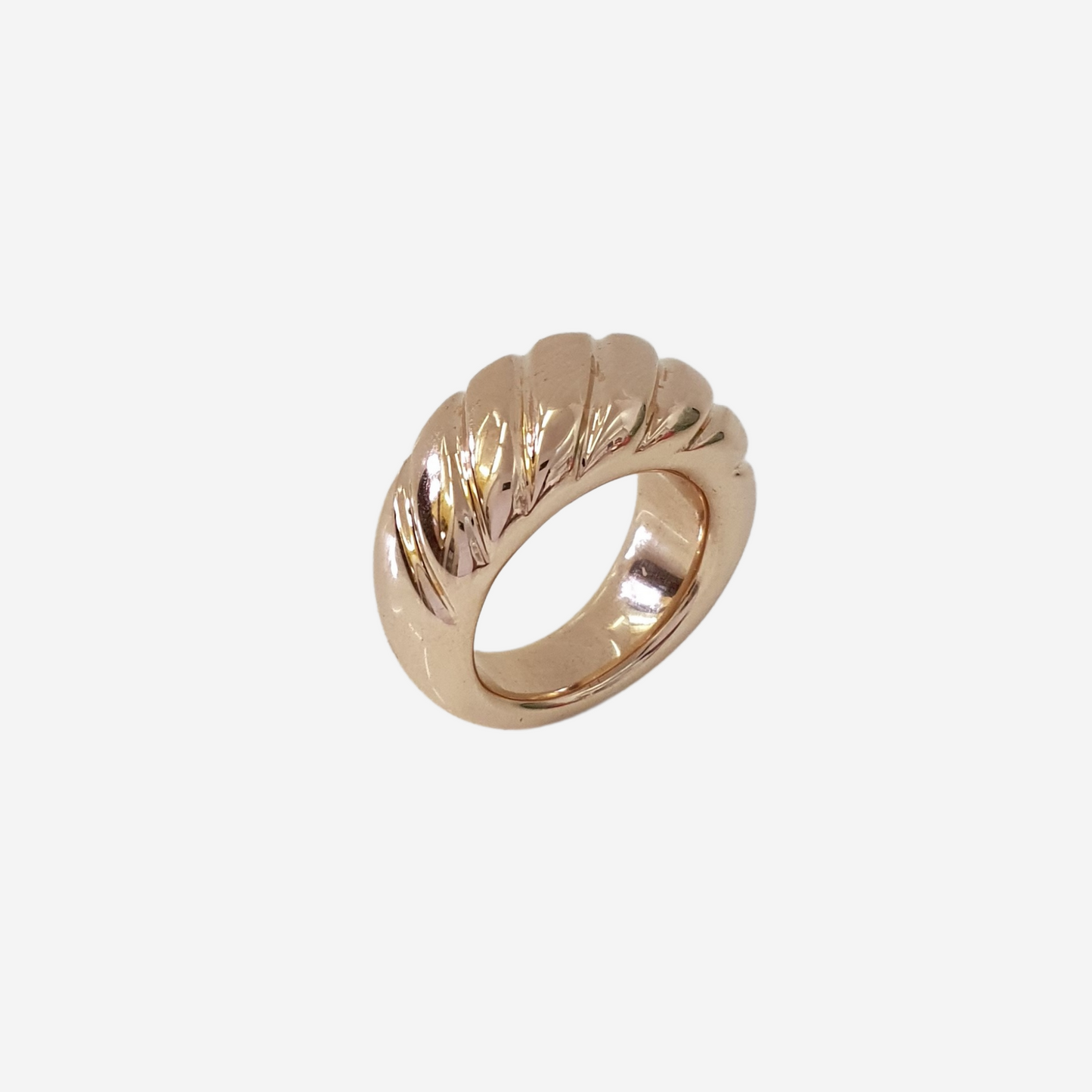 Half Scalloped Bronze Ring 13mm