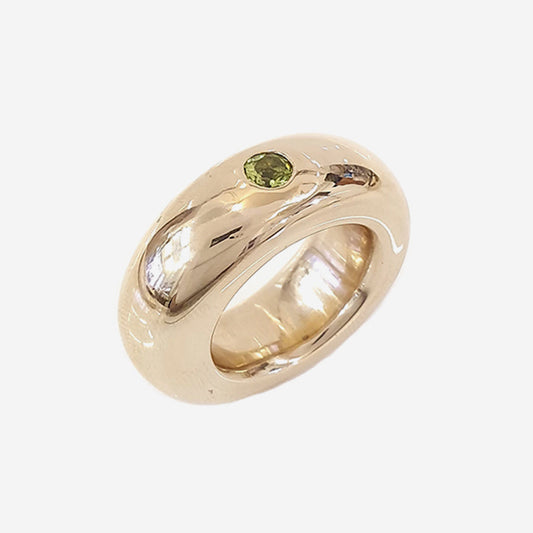 Peridot Bronze Ring 10mm