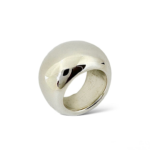 Organic Sterling Silver  Domed Ring