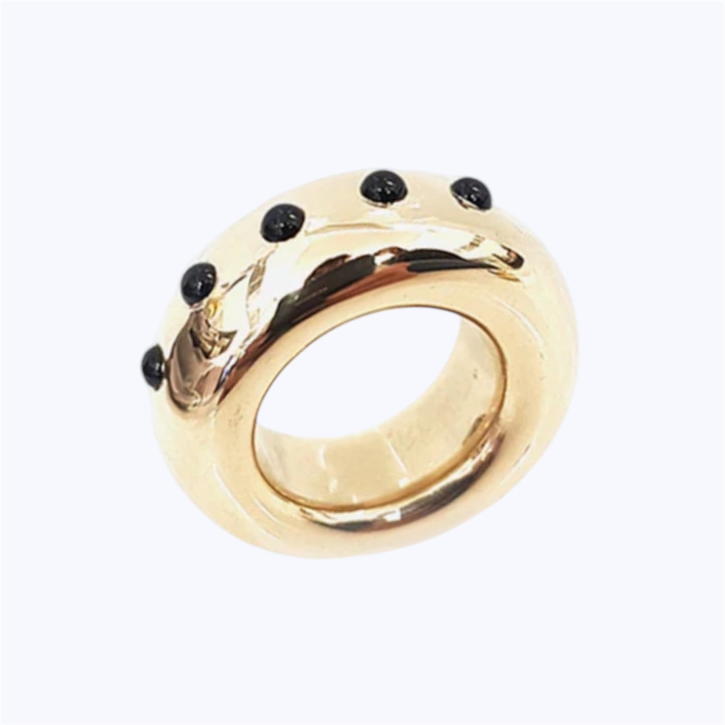 Onyx Half Eternity Bronze Ring 10mm