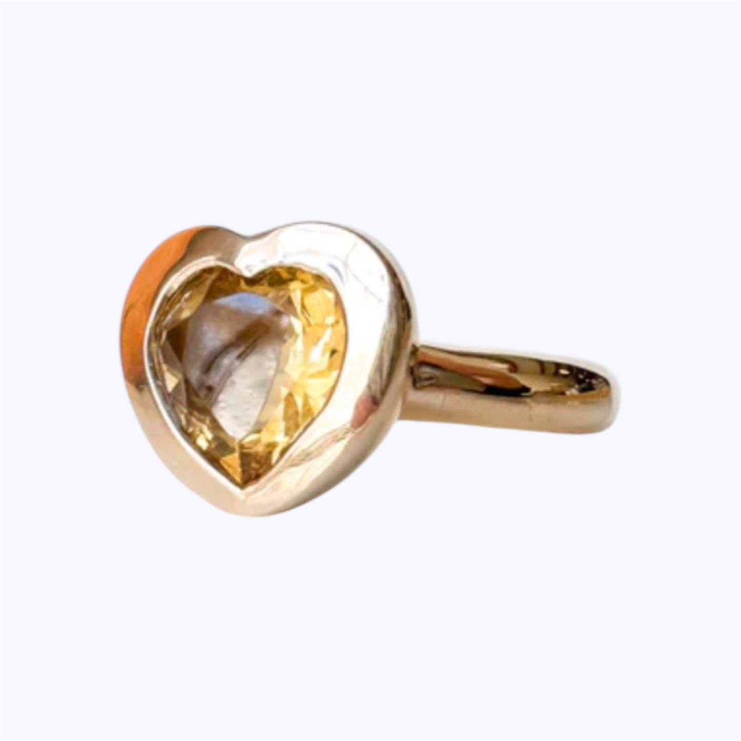 Citrine Heart Bronze Ring 5mm