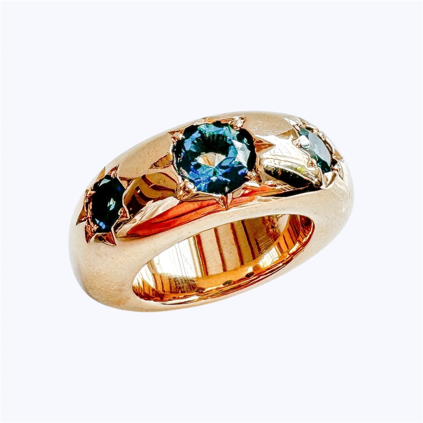 Bronze Star Ring With London Blue Topaz