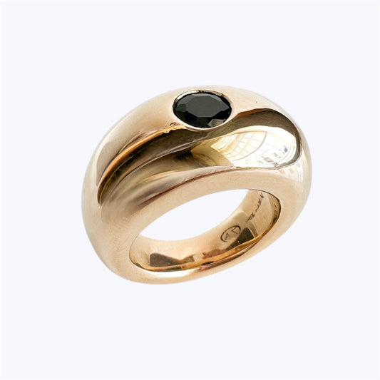 Bronze Tapered Ring With Black Onyx