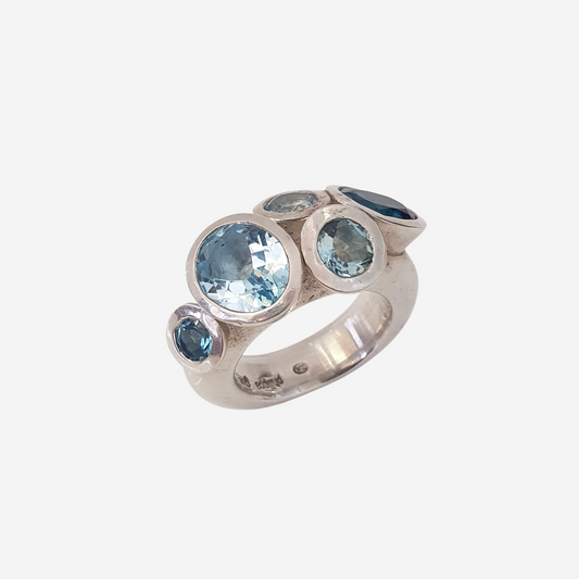 Sky & London Blue Topaz Silver My Octopus Ring