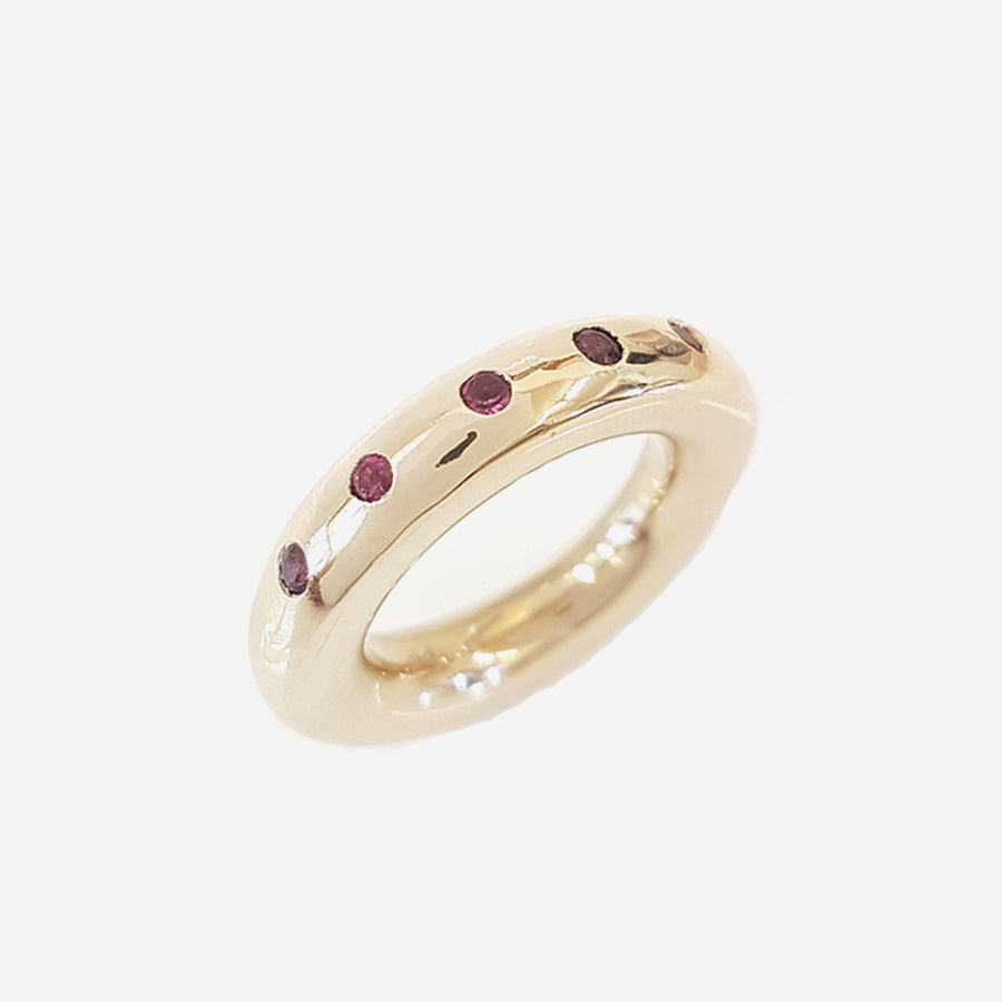 Pink Tourmaline Half Eternity Bronze Ring 6mm