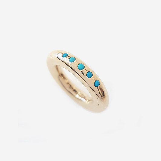 Turquoise Half Eternity Bronze Ring 5mm