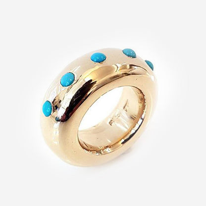 Turquoise Half Eternity Bronze Ring 10mm