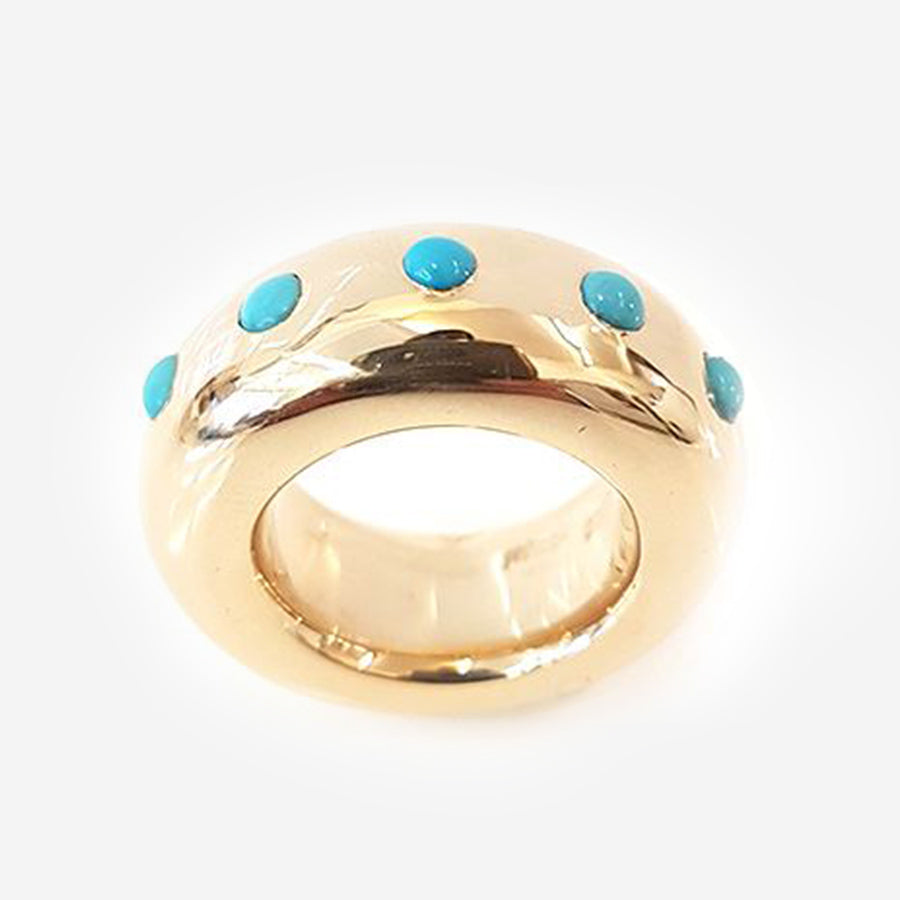 Turquoise Half Eternity Bronze Ring 10mm